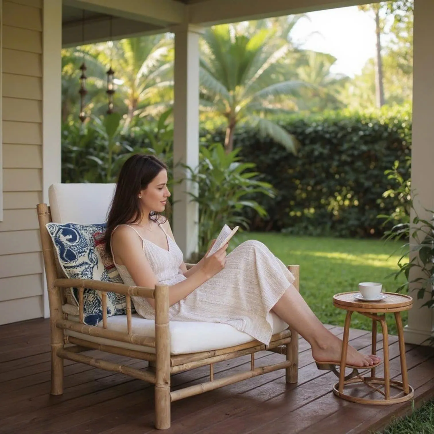 Bamboo Sofa Sets handcrafted for modern resort and villa interiors