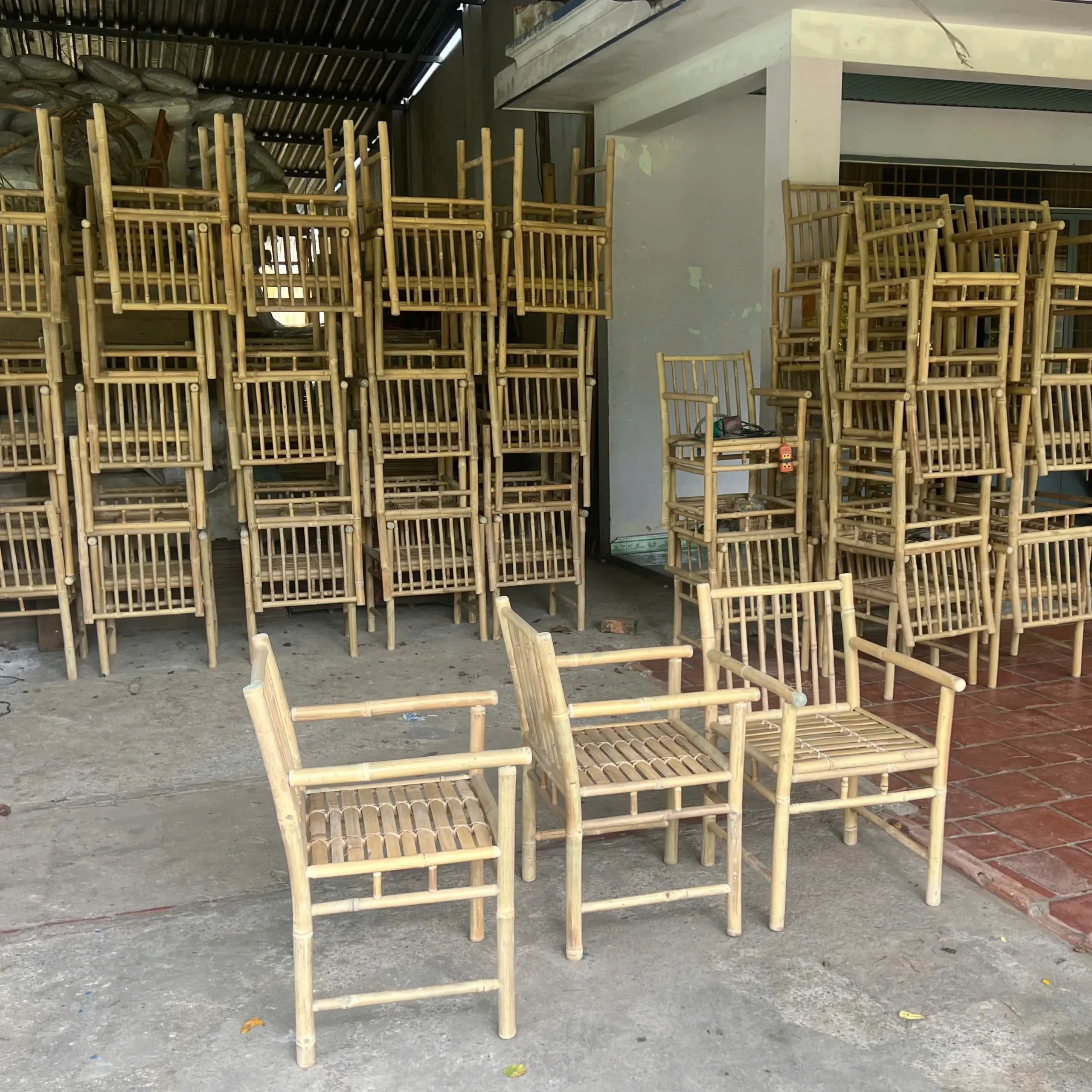Handcrafted Bamboo Tables & Chairs with natural tropical design
