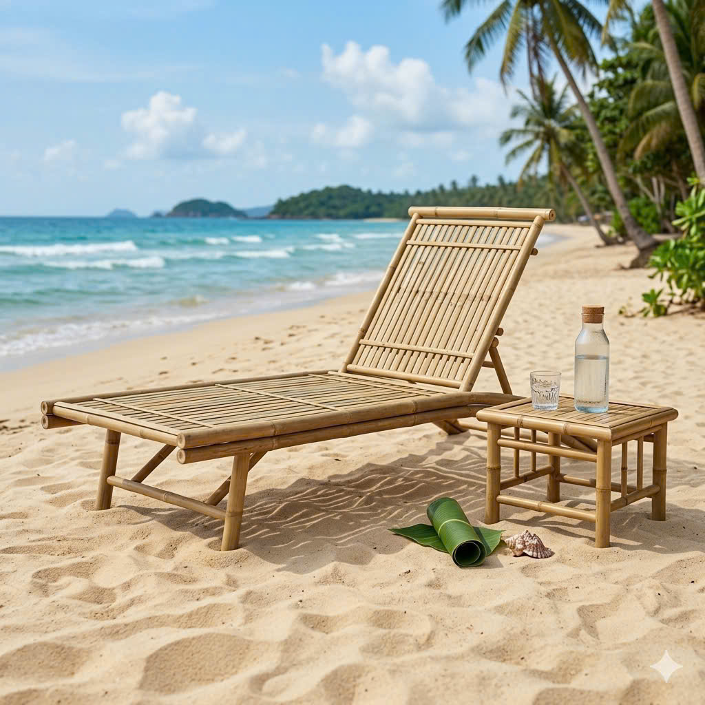 Custom bamboo lounge chairs for modern commercial spaces
