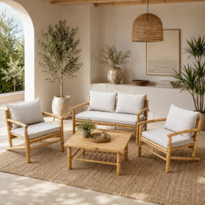 Natural bamboo dining furniture with durable craftsmanship
