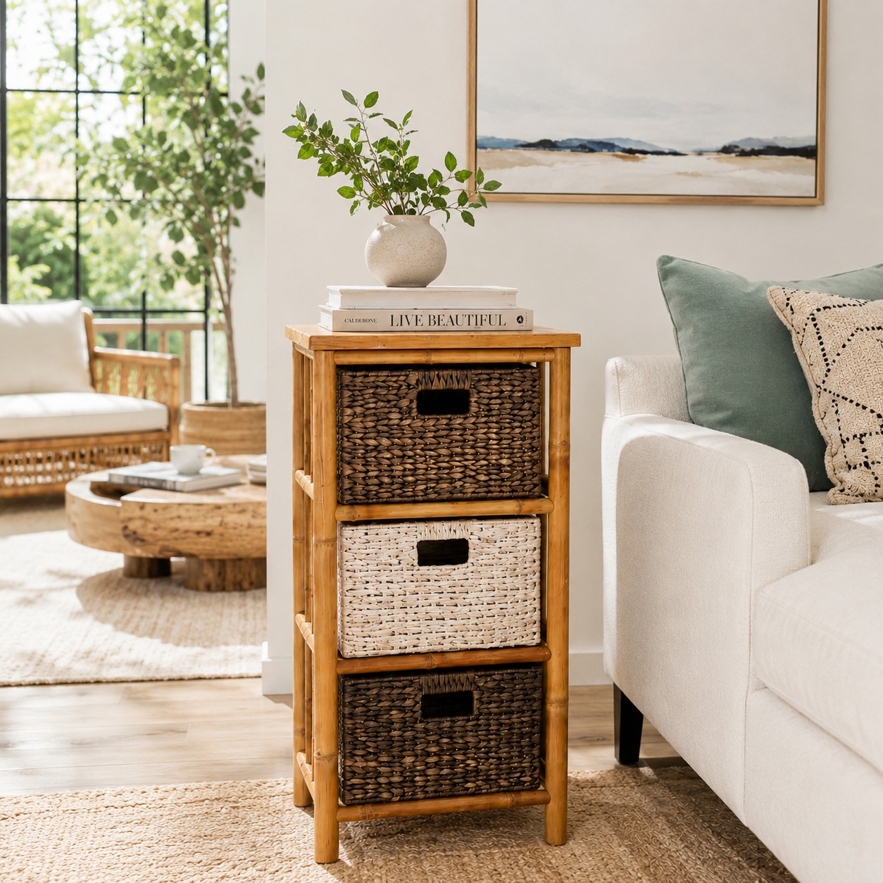 Natural Bamboo Storage Cabinet for Modern Interiors