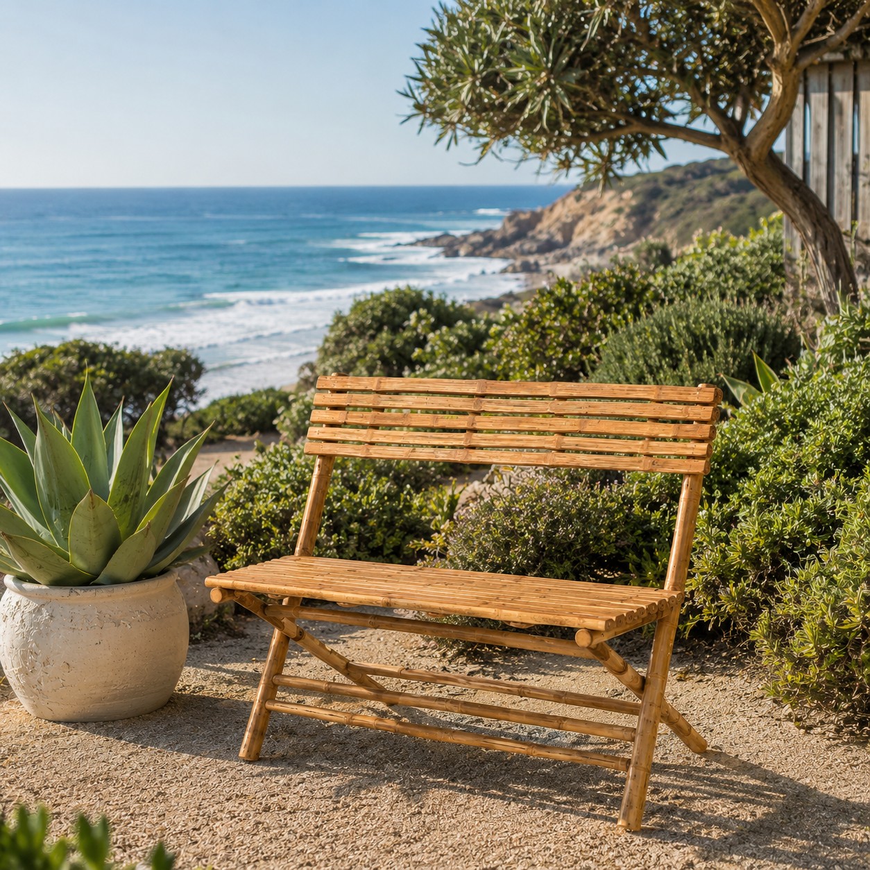 Handcrafted Wooden Horse Benches | Natural Seating | Bamboo Legend 3 Handcrafted Wooden Horse Benches with natural finish